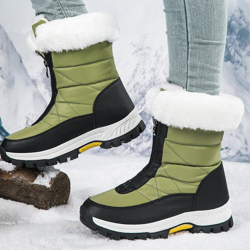 Damen Gefütterte Thermo-Winterstiefel mit Reißverschluss und rutschfester Profilsohle Drune