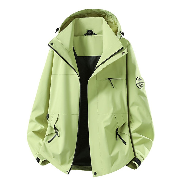 Herren Wetterfeste dreilagige Hardshelljacke mit verstellbarer Kapuze, verschweißten Nähten & Multifunktionstaschen Drune