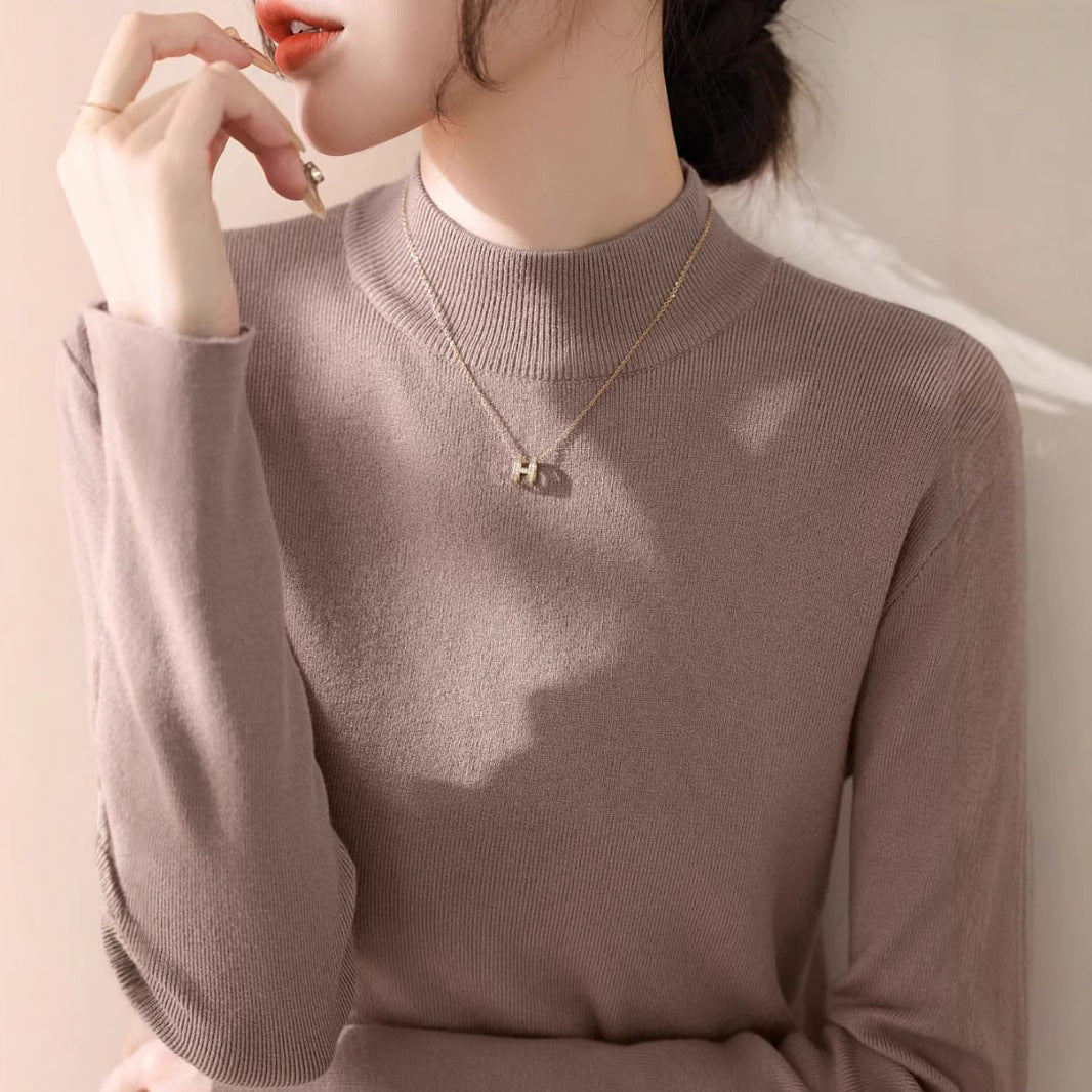Damen eleganter Rollkragenpullover aus hochwertigem Baumwollmix Drune