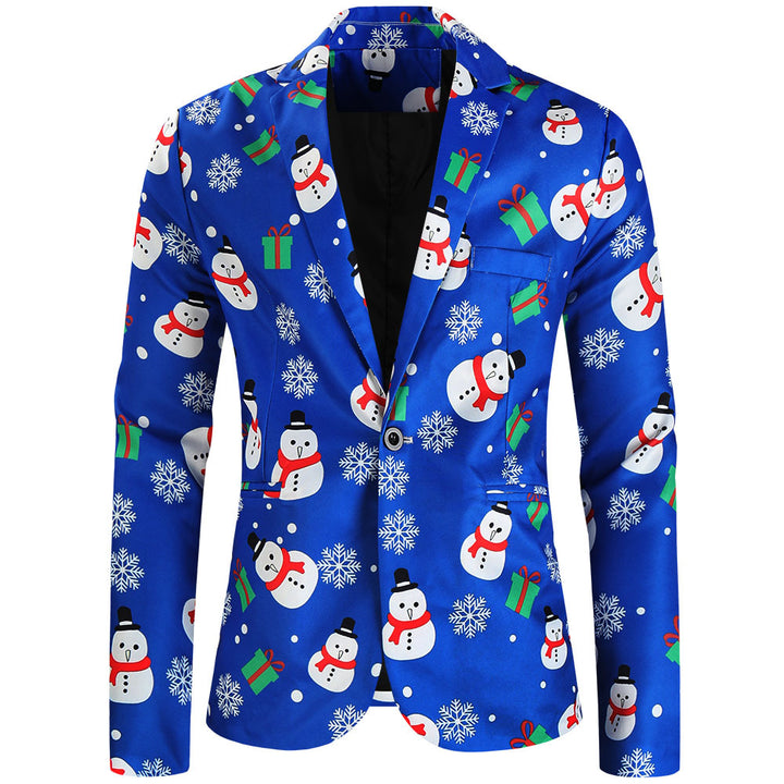 Damen Weihnachtliches Slim-Fit-Sakko mit Allover Rentier- und Tannenbaum-Print Drune