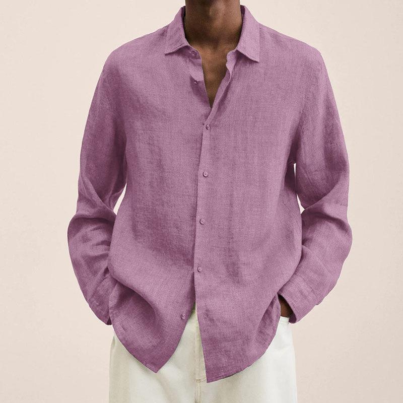 Herren nan leichtes Leinenhemd mit klassischem Kragen und lässigem Relaxed Fit Drune