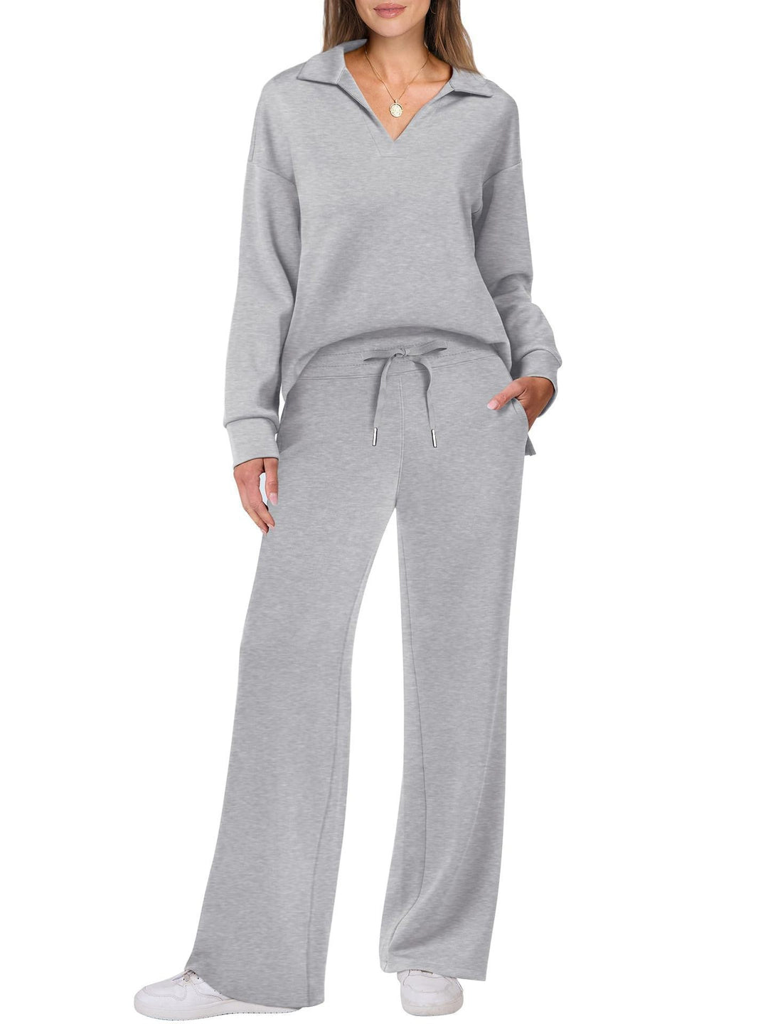 Damen Elegante Sportliche Freizeitgarnitur mit weitem Schnitt Drune