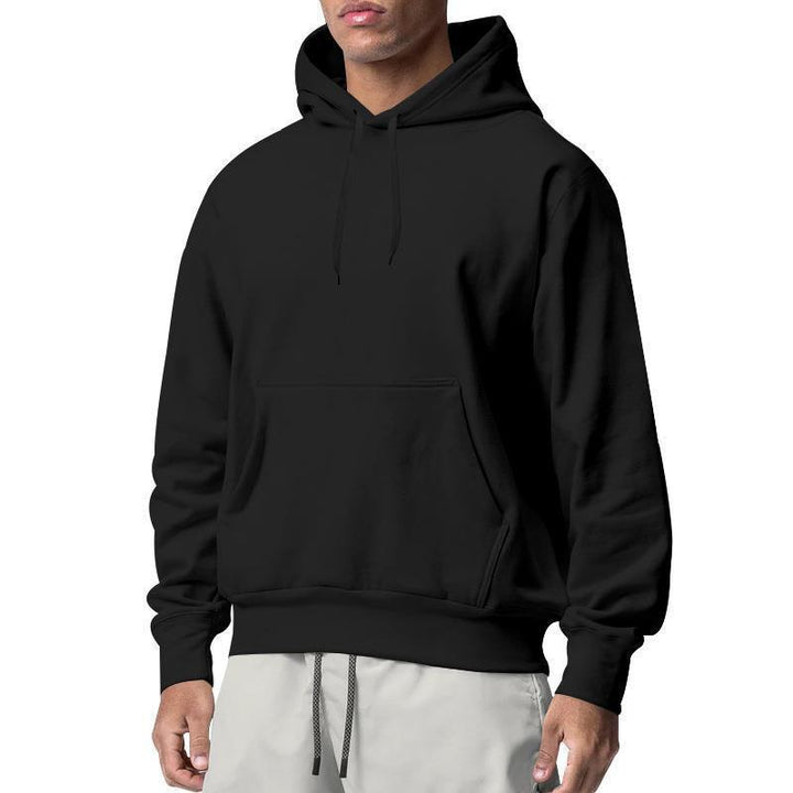 Herren nan Premium-Kapuzenpullover mit Kängurutasche, innen angerautem Fleece, verstärkter Nackennaht und geripptem Saum Drune