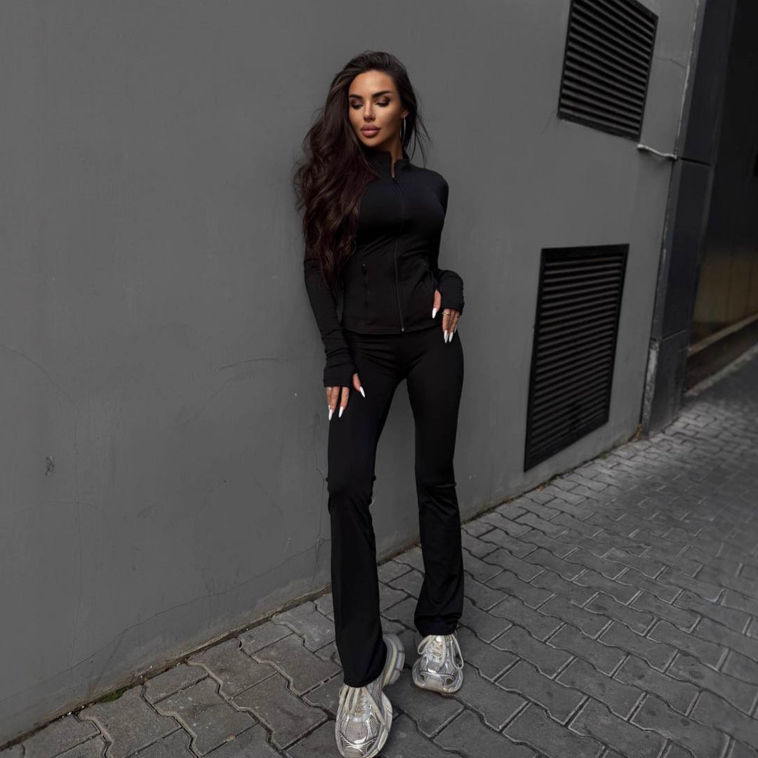 Damen Sportjacke mit hohem Kragen und funktionalen Taschen Drune