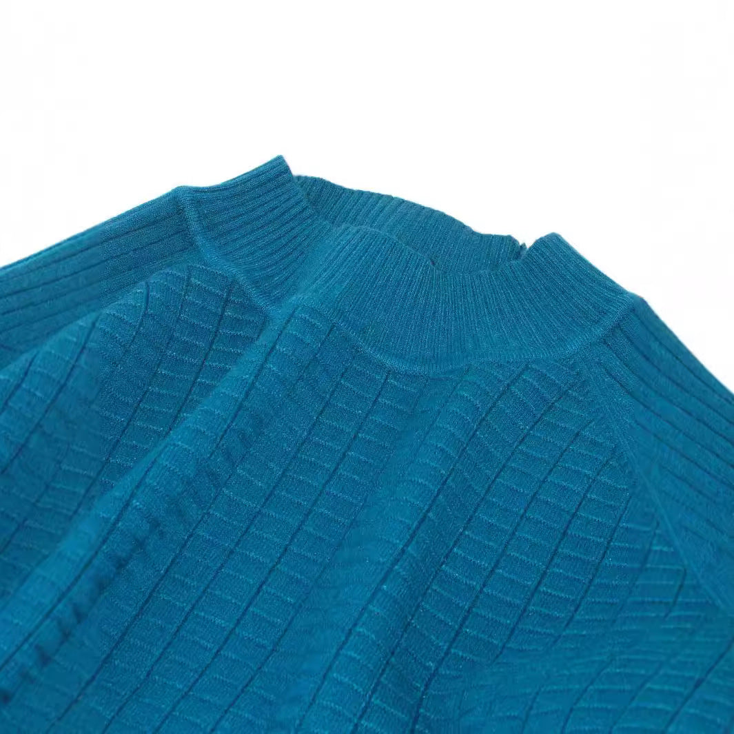Damen Feinstrickpullover mit attraktivem Rippenmuster und hochgeschlossenem Kragen Drune