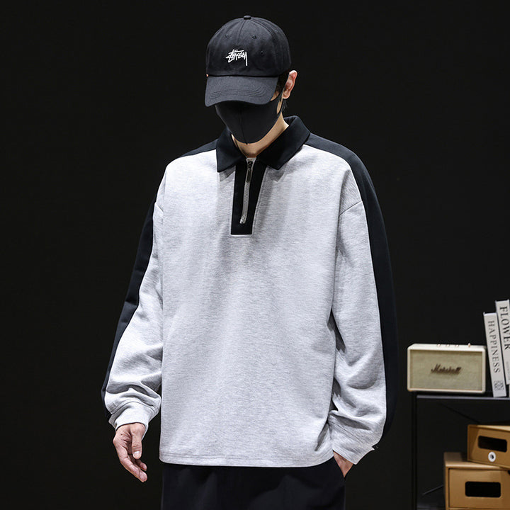 Herren Sportlicher Longsleeve mit Reißverschluss