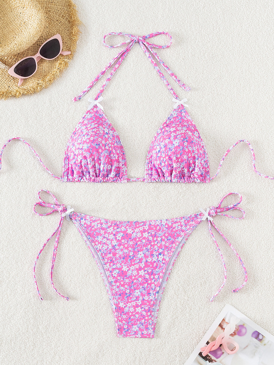 Damen Triangel-Bikini mit verspielten Schleifen Drune