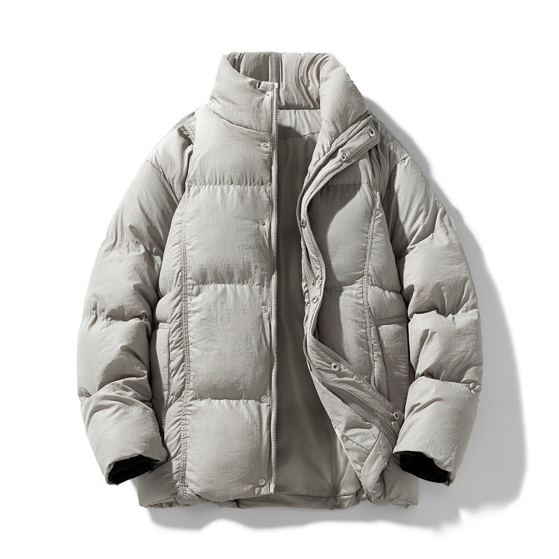 Herren gesteppte Thermoisolierte Winterjacke mit hohem Stehkragen und verdeckter Druckknopfleiste Drune