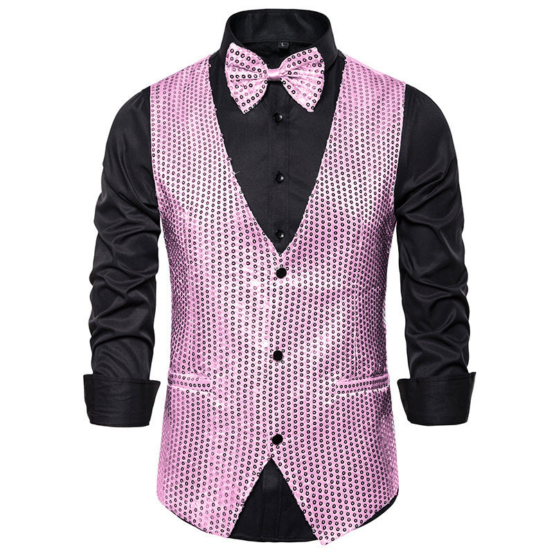 Herren stilvolle Pailletten-Weste Drune