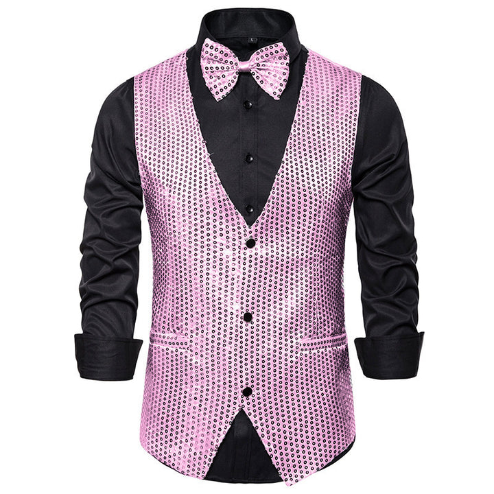 Herren stilvolle Pailletten-Weste Drune