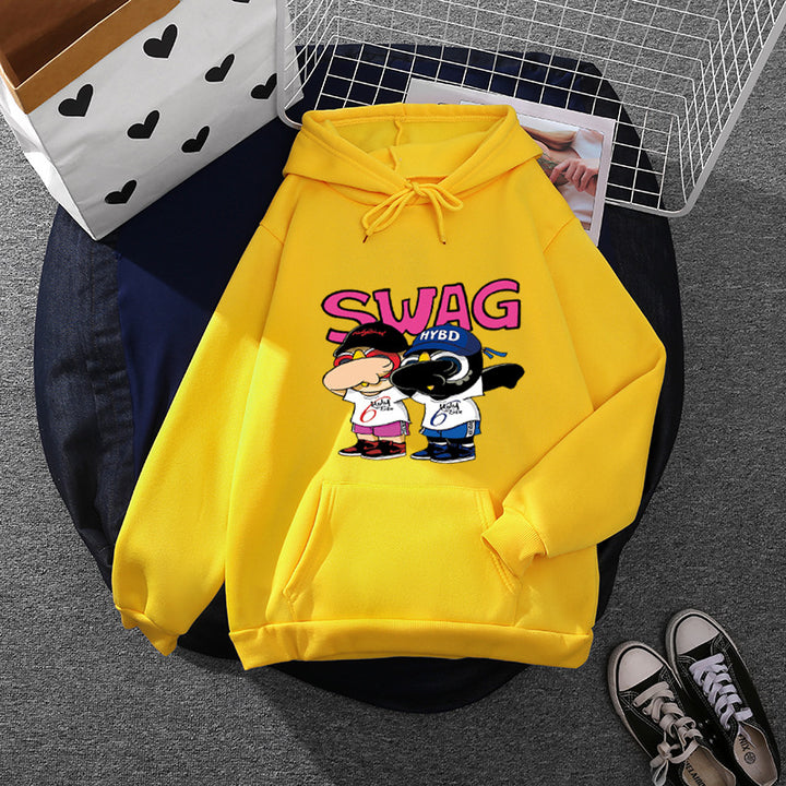 Damen Hoodie mit lustigem Cartoon-Design Drune