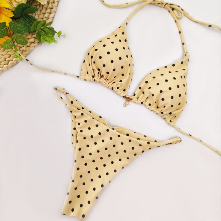 Damen Triangel-Bikini mit floralem Design und verstellbaren Trägern Drune