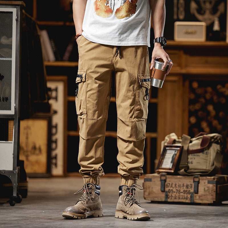 Herren Multifunktionale Cargo-Jogginghose mit D-Ringen, Reißverschluss‑Klappen und elastischen Bündchen Drune