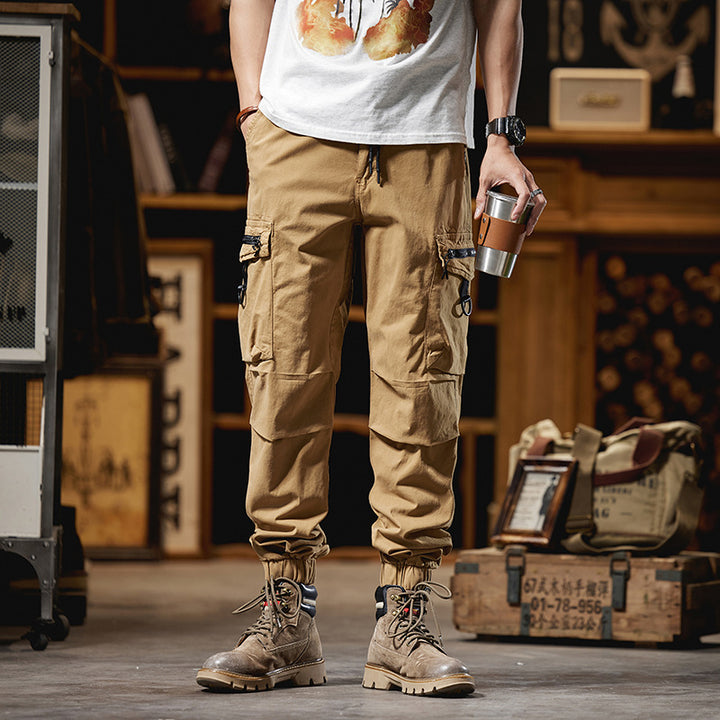 Herren Multifunktionale Cargo-Jogginghose mit D-Ringen, Reißverschluss‑Klappen und elastischen Bündchen Drune