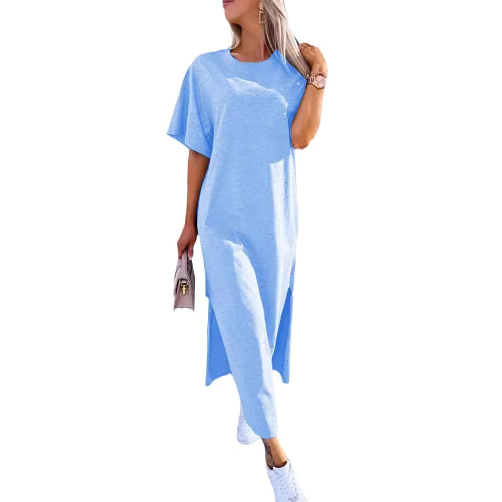 Frauen Freizeit Maxi Kleid Drune