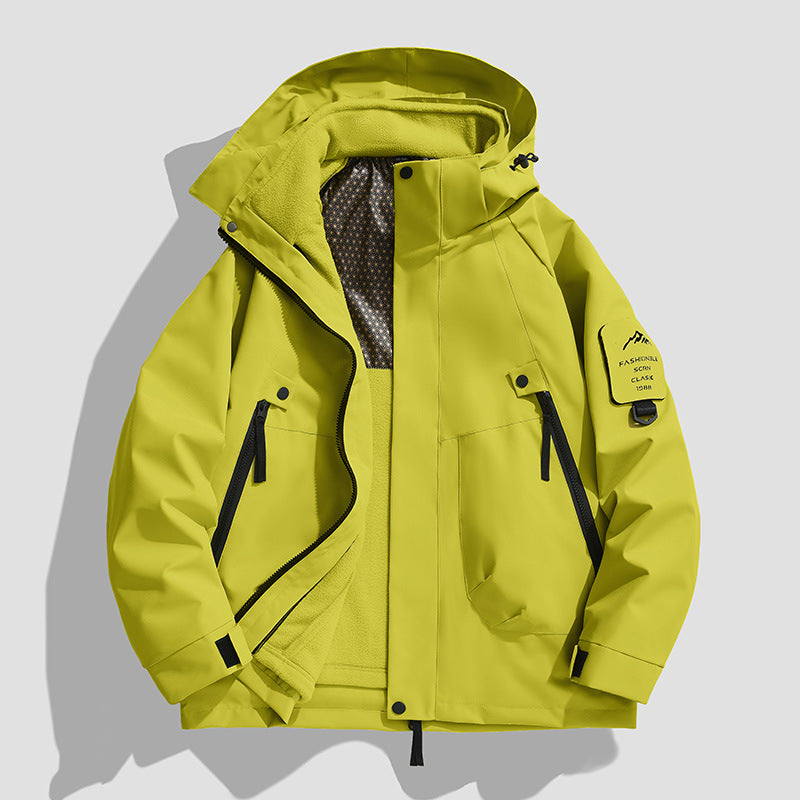 Herren Wasserdichte Utility-Softshelljacke mit Kapuze, schräge Reißverschlusstaschen & verstellbaren Ärmelriegeln Drune