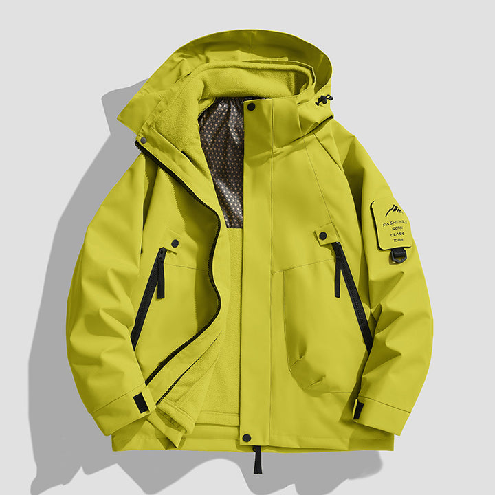 Herren Wasserdichte Utility-Softshelljacke mit Kapuze, schräge Reißverschlusstaschen & verstellbaren Ärmelriegeln Drune