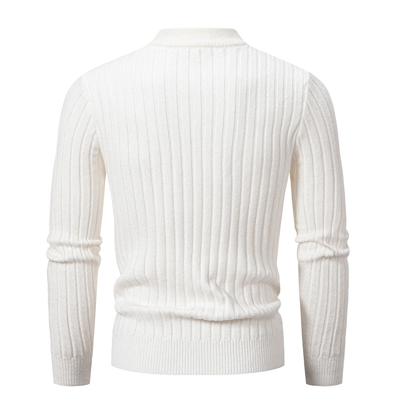 Herren Strukturierter Mockneck-Zopfstrickpullover Drune