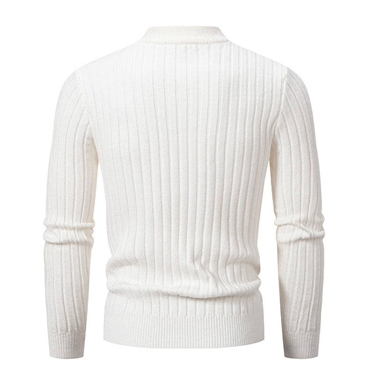 Herren Strukturierter Mockneck-Zopfstrickpullover Drune