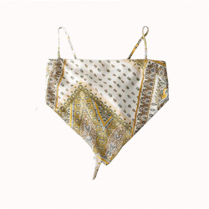 Femme Artistic Bandana Stil Crop Top Drune