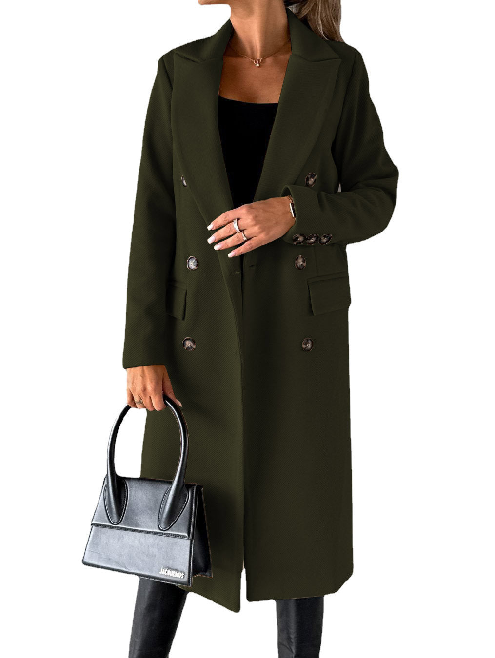 Damen Eleganter Doppelt-knopf Mantel Drune