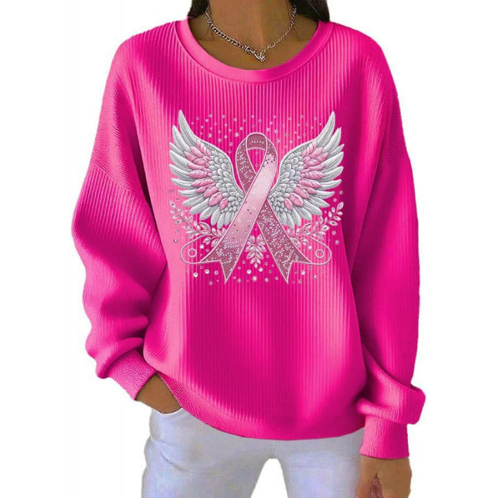 Damen Komfortabler Sweatshirt mit markantem Schriftzug Drune