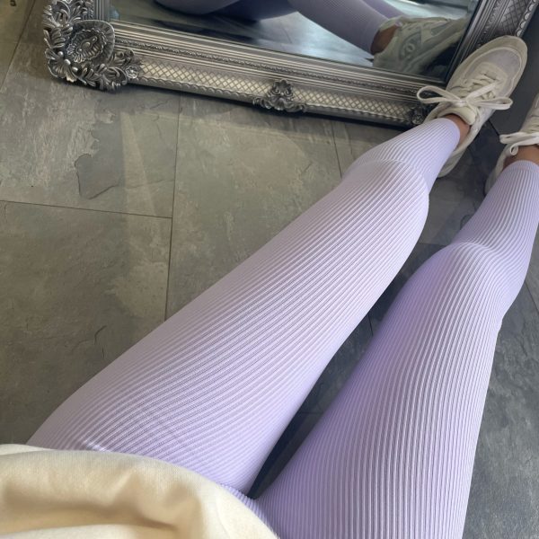 Damen Hochwertige Leggings im Rippdesign mit hohem Bund Drune