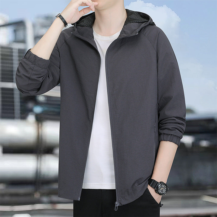 Herren Modische Übergangsjacke mit Kapuze Drune