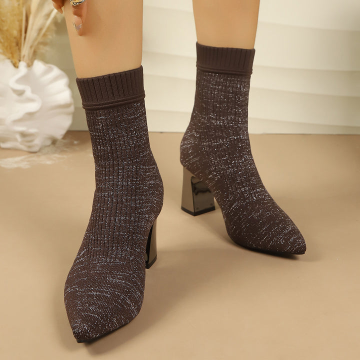 Damen Elegante Strumpfstiefeletten Drune