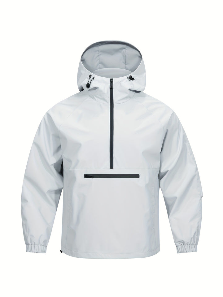 Herren Wind- und Wasserabweisende Anorak-Pulloverjacke mit Halbreißverschluss und Kängurutasche Drune