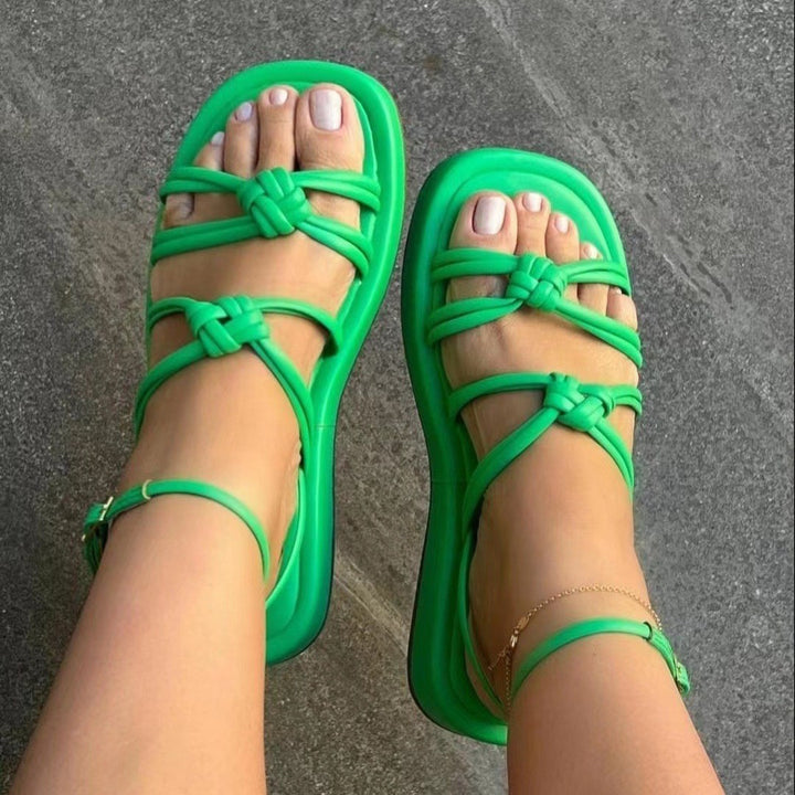 Damen Sandalen mit innovativem Knoten-Design und rutschfester Sohle Drune