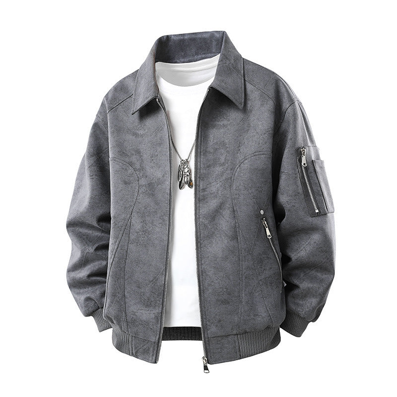 Herren Modische Retro-Lederjacke Drune