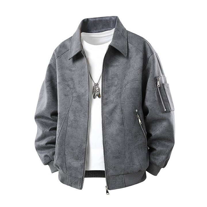 Herren Modische Retro-Lederjacke Drune
