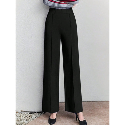 Damen Hochtaillierte Palazzo-Hose mit seitlichen Falten Drune