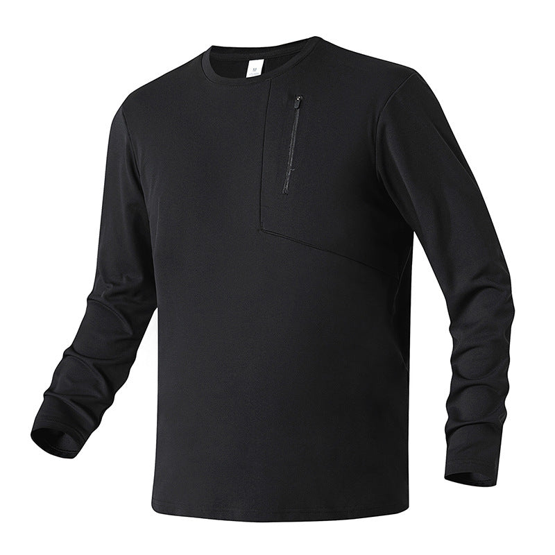 Unisex Oversize Langarm‑Sweatshirt mit Brustreißverschlusstasche und Rundhalsausschnitt Drune
