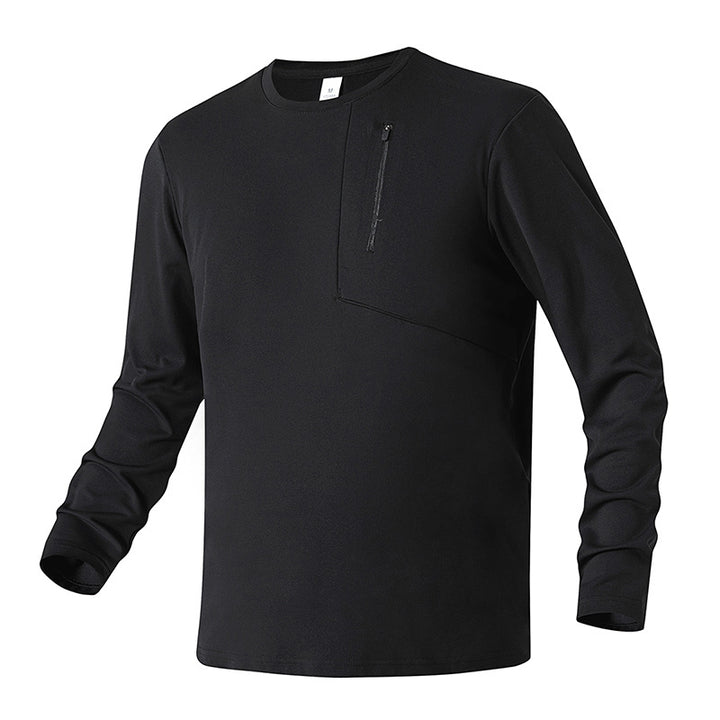 Unisex Oversize Langarm‑Sweatshirt mit Brustreißverschlusstasche und Rundhalsausschnitt Drune