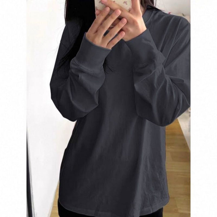 Damen Bequemer und lässiger Langarmshirt Drune