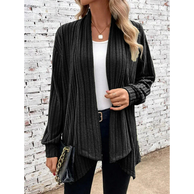 Damen lässige Strickjacke mit offenem Schnitt Drune