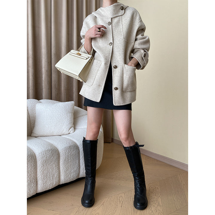Damen Fleece-Langjacke mit Oversized-Schnitt und großen Taschen Drune