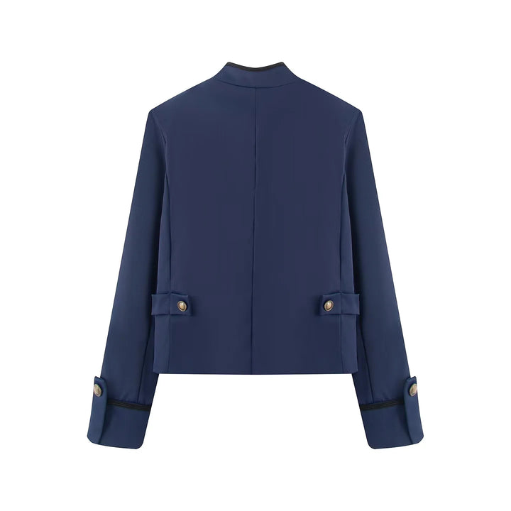 Damen nan kurze Jacke im Uniformstil mit ornamentaler Kordverzierung, Stehkragen und verdecktem Reißverschluss Drune