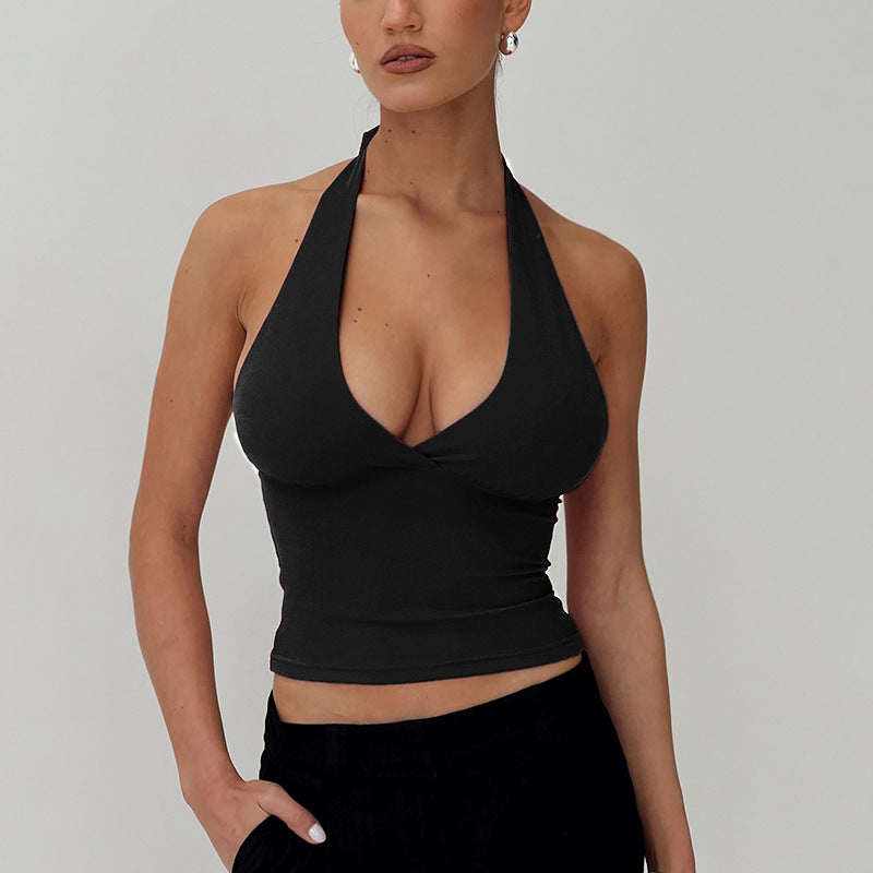 Damen Haltertop mit tiefem V-Ausschnitt Drune