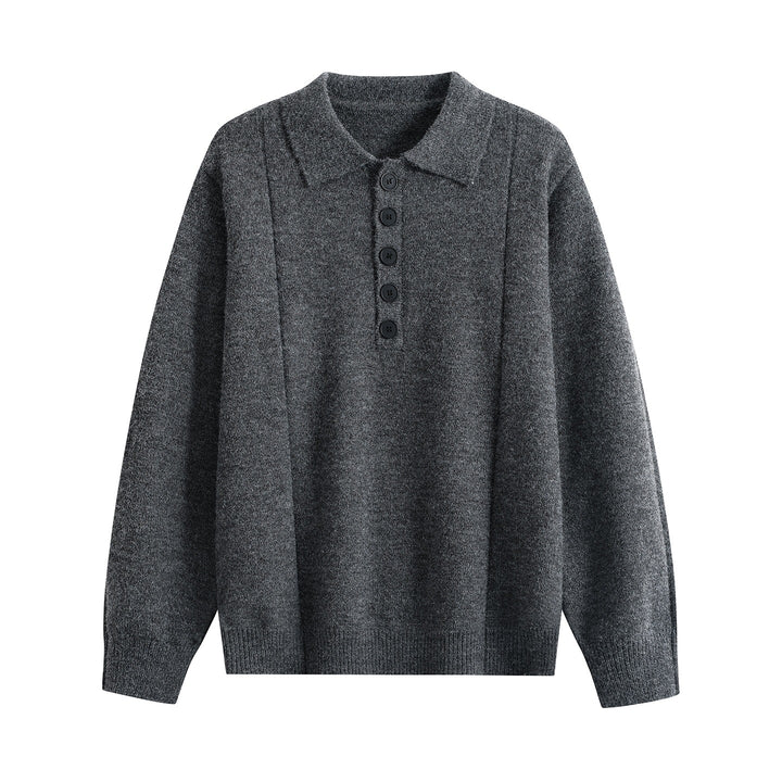 Damen Lockerer Feinstrick-Polo mit Halbknopf-Leiste und gerippten Bündchen Drune