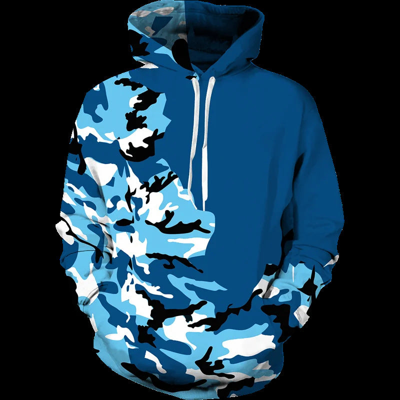 Damen Lässiger Kapuzenpullover mit Camouflage-Design Drune