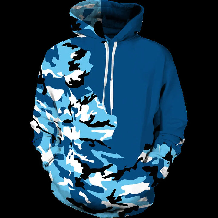 Damen Lässiger Kapuzenpullover mit Camouflage-Design Drune