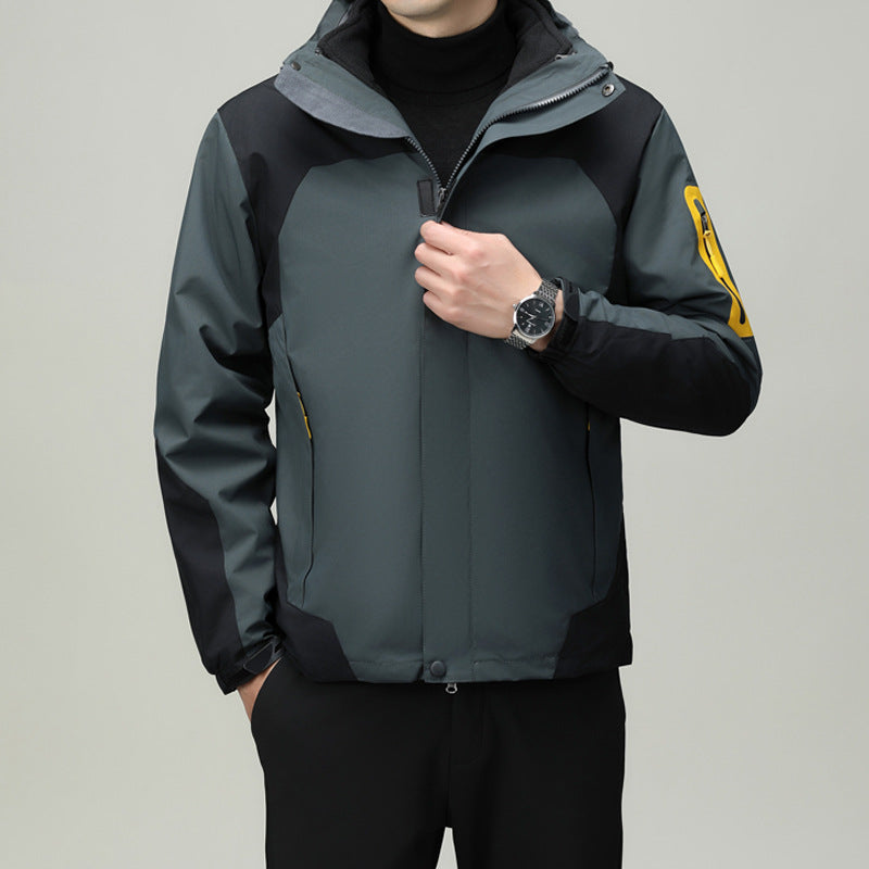 Herren funktionale Outdoorjacke mit wasserdichter Membran und atmungsaktivem Stoff Drune