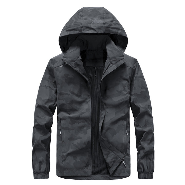 Herren Ultraleichter Softshell-Hoodie mit Tarnmuster, wasserabweisend und atmungsaktivem Meshfutter Drune