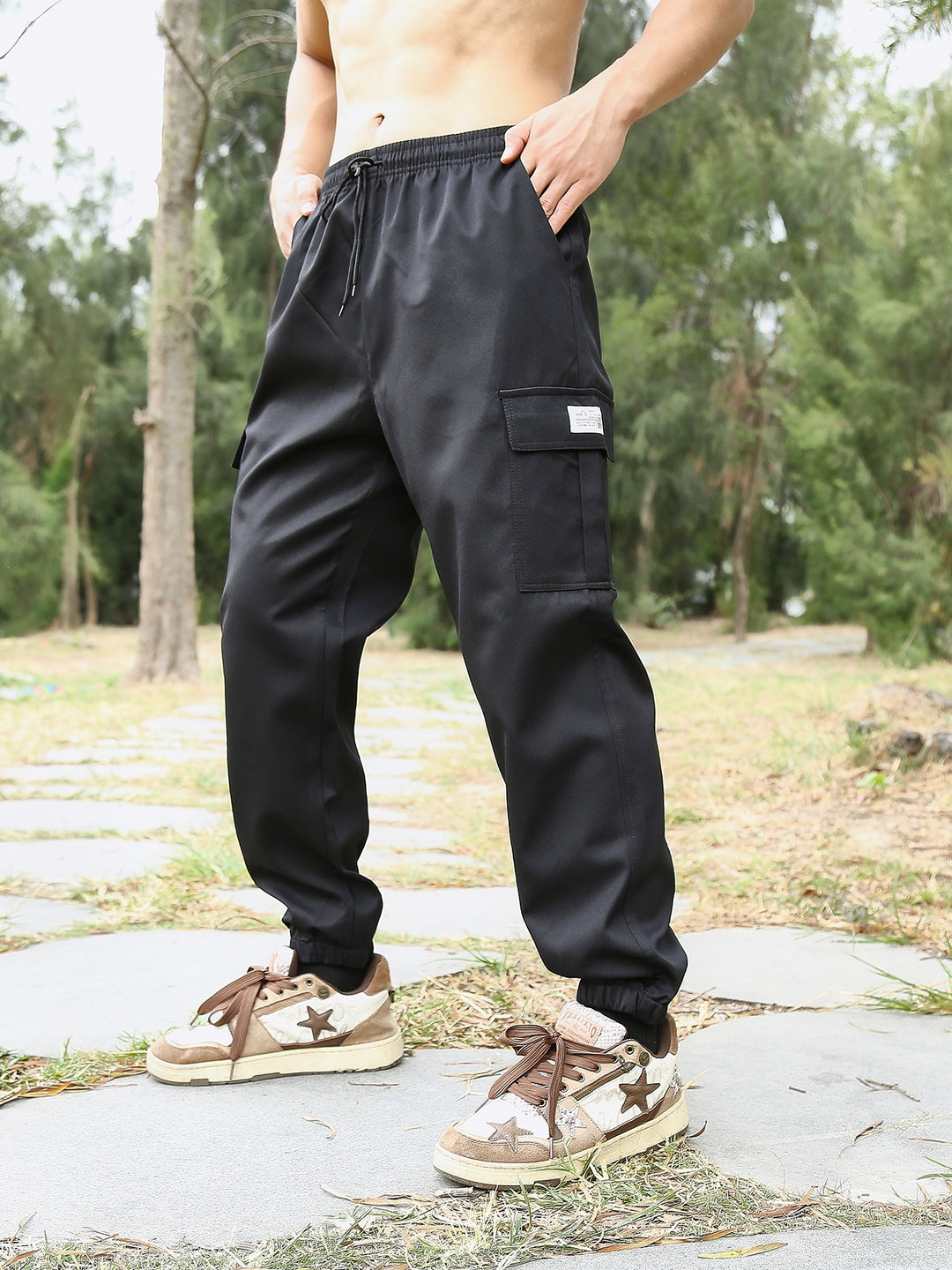 Herren Freizeit Cargo-Hose mit elastischem Bund und praktischen Taschen Drune
