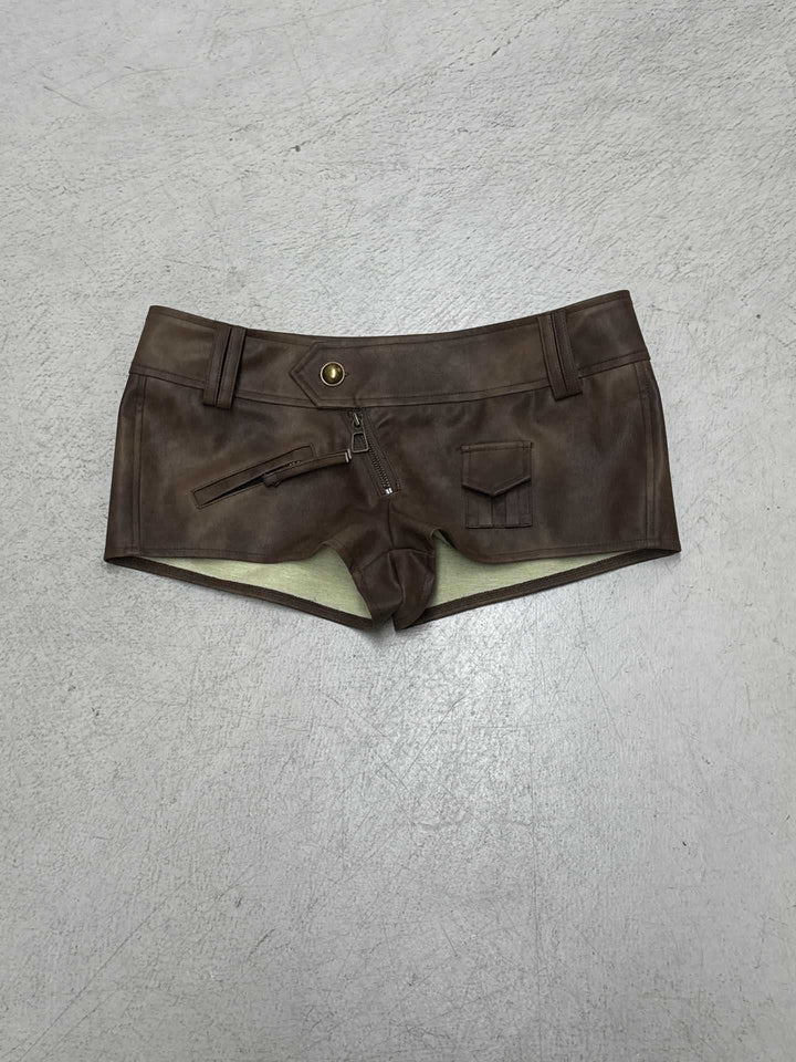 Damen Kunstleder Shorts Drune