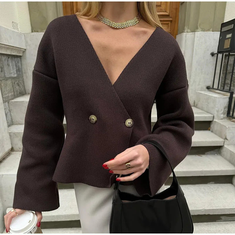 Damen Eleganter Wickelcardigan Drune