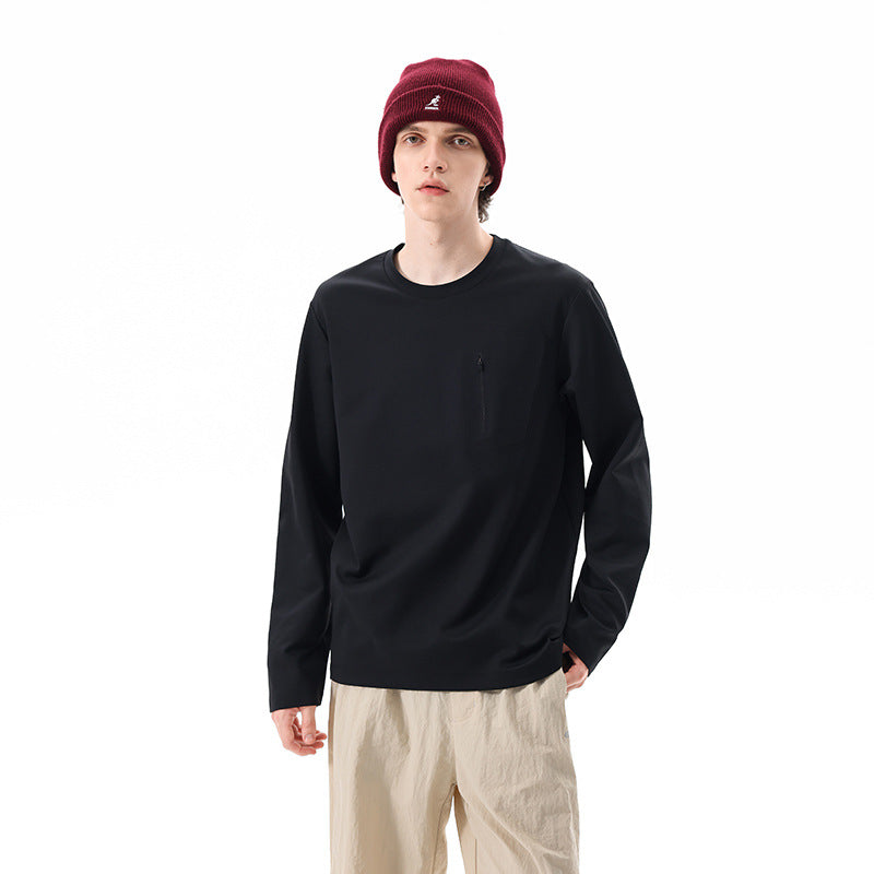 Herren Oversized-Langarmshirt mit Brustreißverschluss und Relaxed-Fit Drune